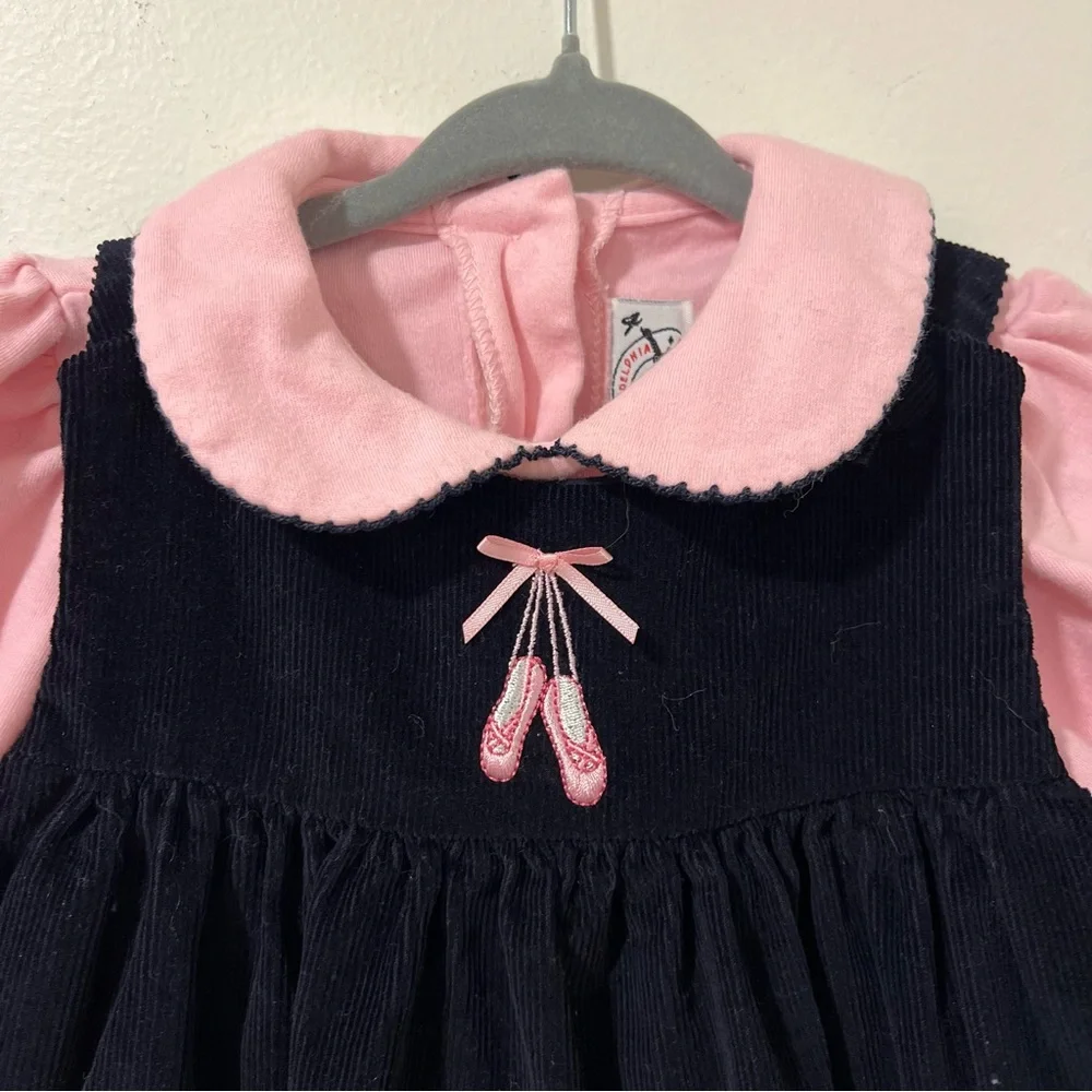 Goodlad Philadelphia 18M Girls Corduroy Dress Set Ballerina Appliqué Embroidered